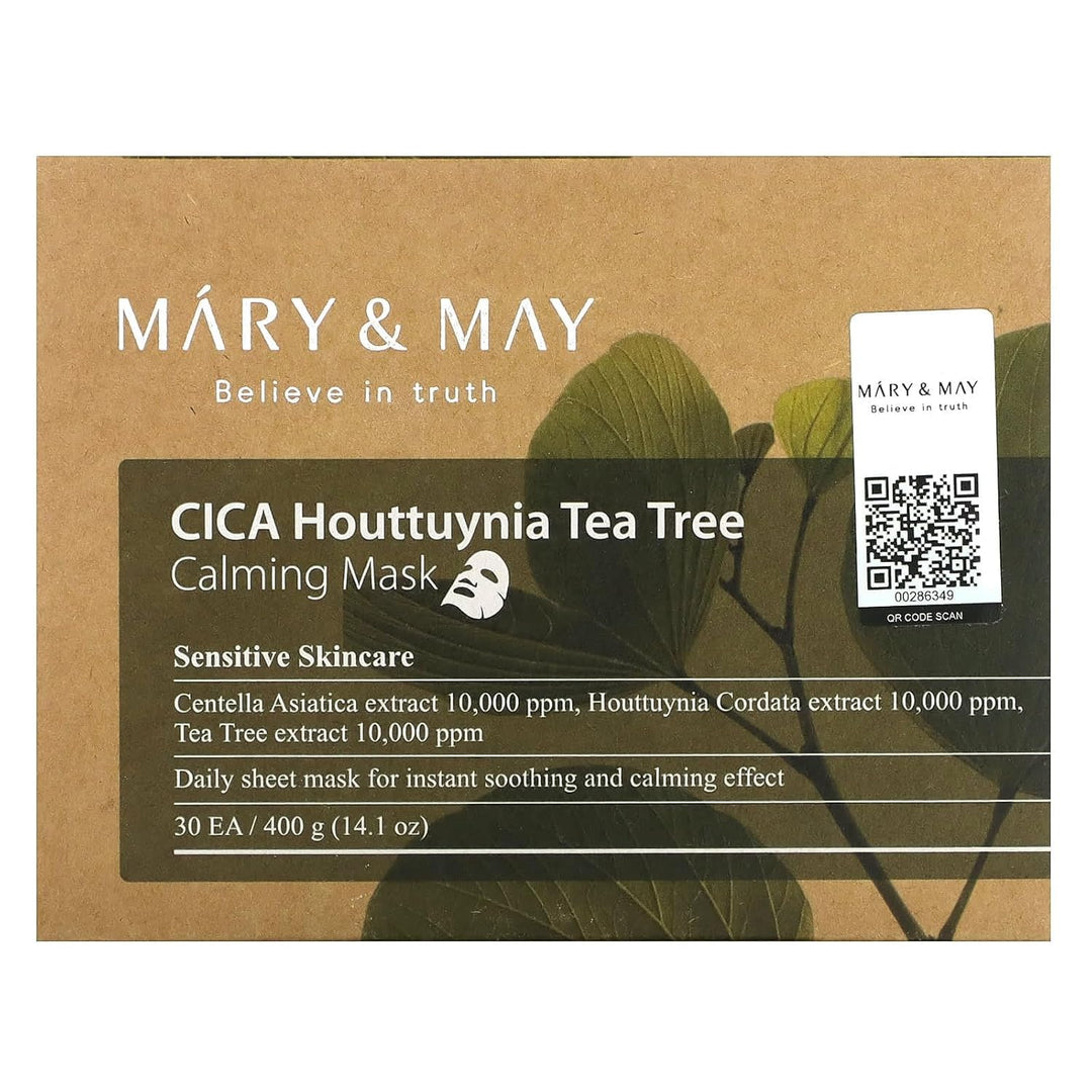 Mary&amp;May CICA Houttuynia Máscara Calmante de Árbol de Té \u2013...