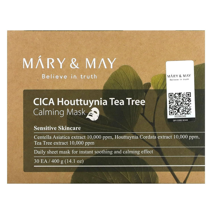 Mary&amp;May CICA Houttuynia Máscara Calmante de Árbol de Té \u2013...