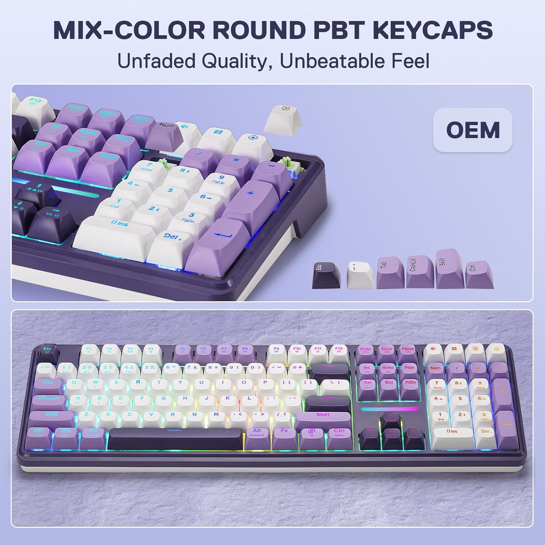 Redragon K745 PRO Teclado de juego inalámbrico con junta RGB, tecla...