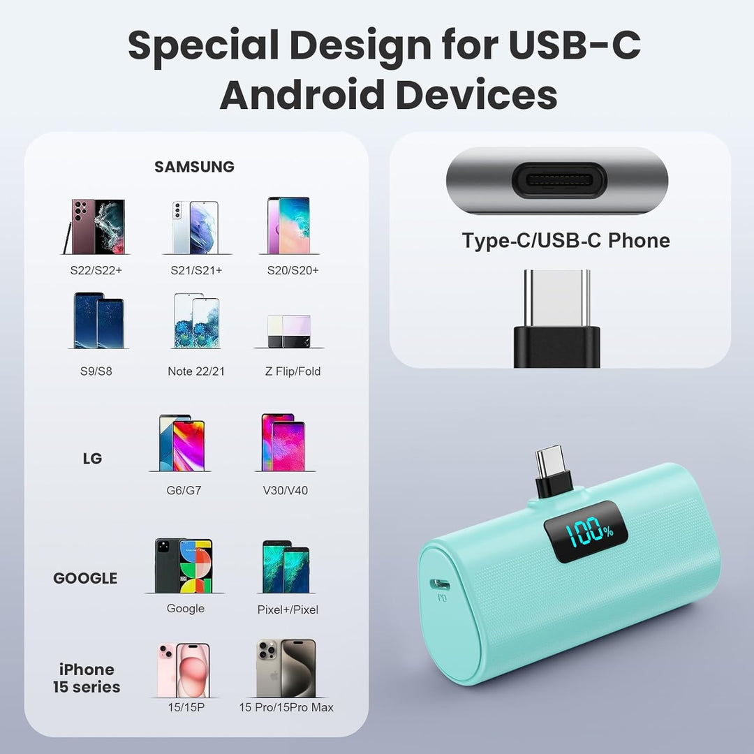 [Paquete de 2] Cargador portátil pequeño de 5200 mAh, banco de ener...