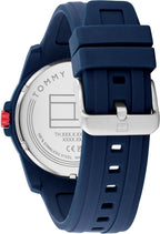 Tommy Hilfiger Reloj de Caballero de Cuarzo con 3 Manecillas – Estilo Casual Deportivo, Correa de Silicona, Resistente al Agua hasta 50 Metros, Reloj de Pulsera para Uso Diario, Regalo para Él - 44mm