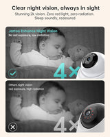 Jartoo Monitor de bebé sin WiFi con soporte de suelo, monitor de ví...