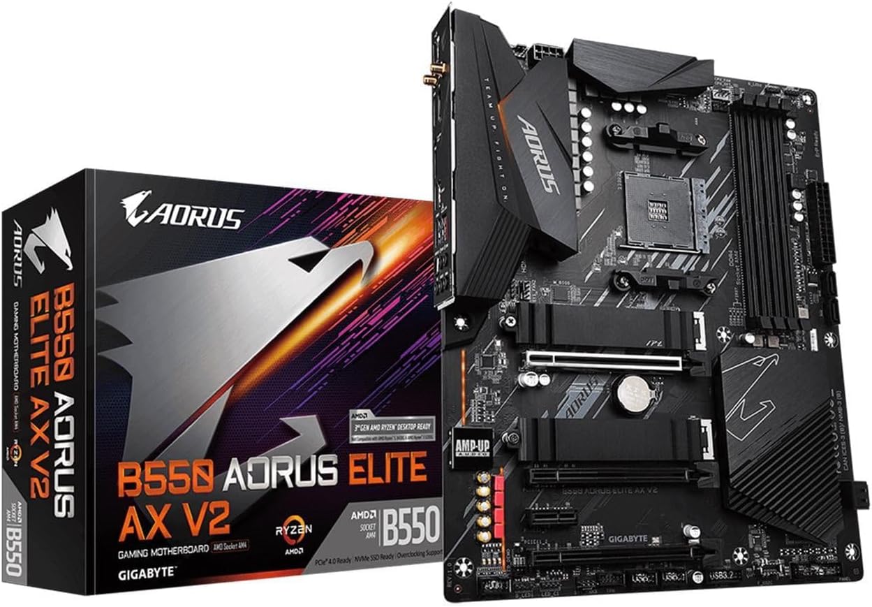 GIGABYTE Placa base B550 AORUS ELITE AX V2, compatible con procesad...