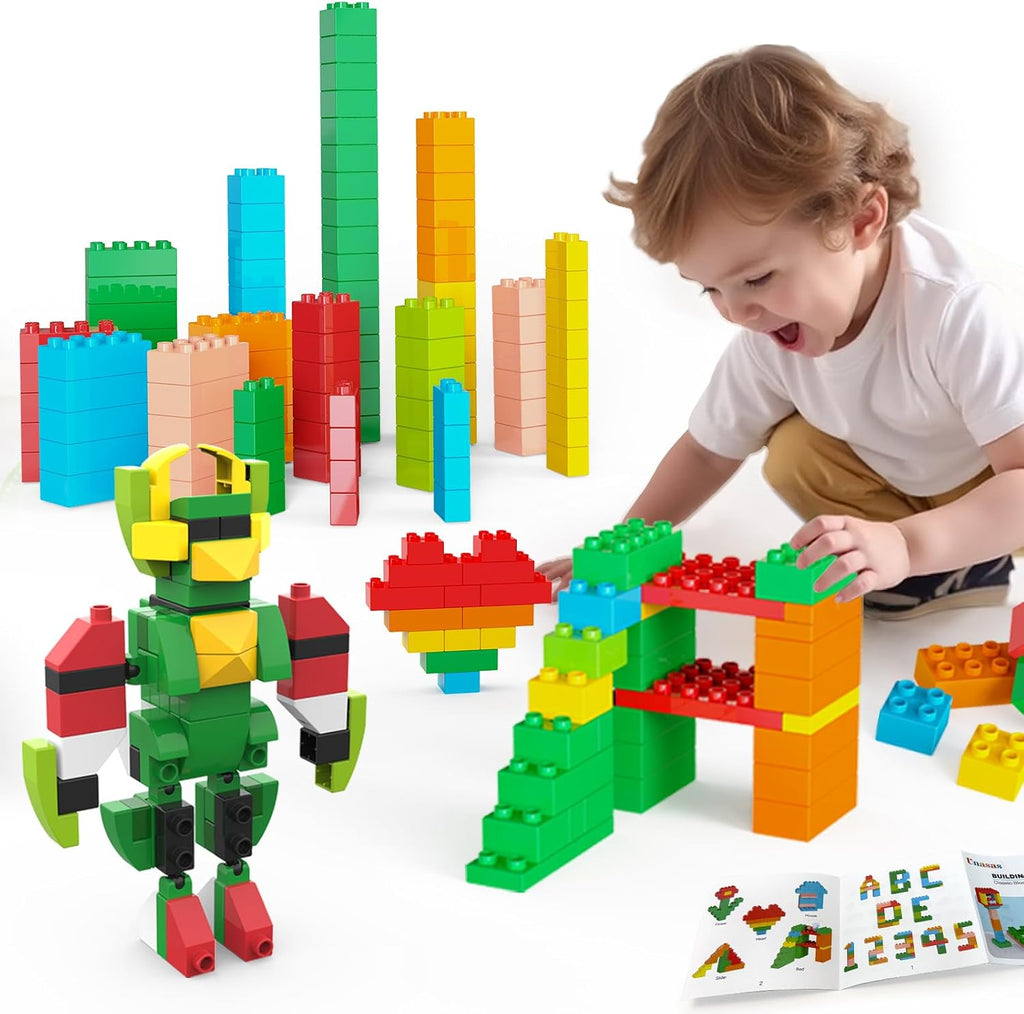 Bloques de construcción para edades de 3 a 8 años, juego de juguetes STEM de 209 piezas