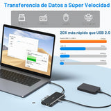 Estación de acoplamiento USB C de monitor dual para laptop Dell\/Le...