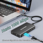 Estación de acoplamiento USB-C para monitor dual, Dock USB-C 9 en 1 con 2 HDMI