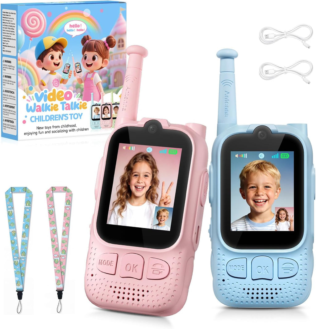 Walkie Talkies de video para niños, paquete de 2 unidades Facetime Wakey