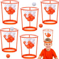 Juego de Baloncesto de Aro de Cabeza para Fiesta de Partido de Carnaval para Niños y Adultos, Portátil Ajustable, con Banda para la Cabeza y Red de Canasta, Incluye Pelotas, para Cumpleaños, Carnaval