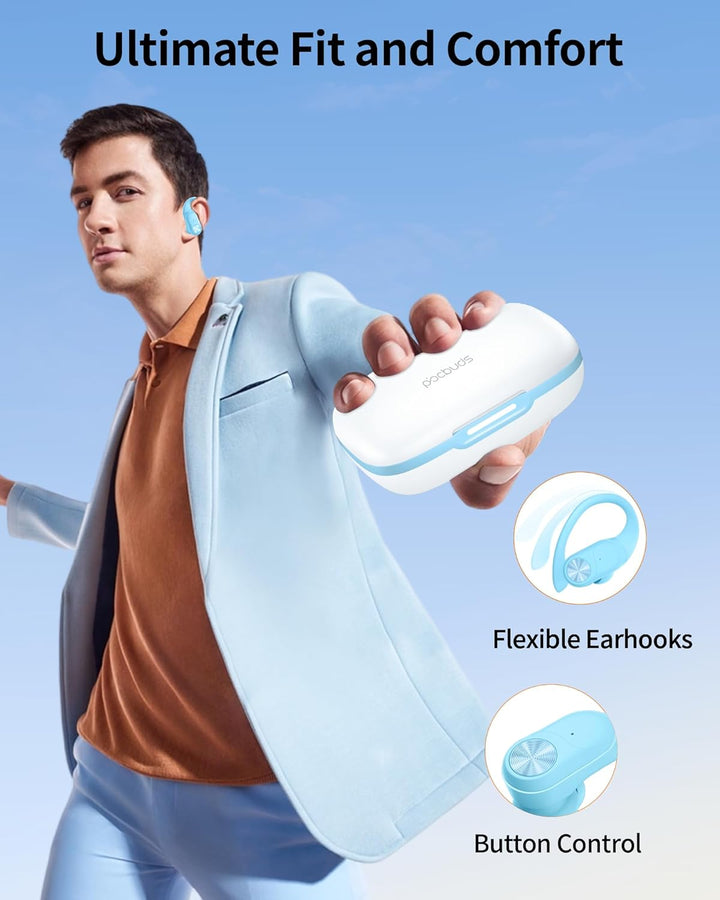 PocBuds - Auriculares Bluetooth inalámbricos con 80 horas de reprod...