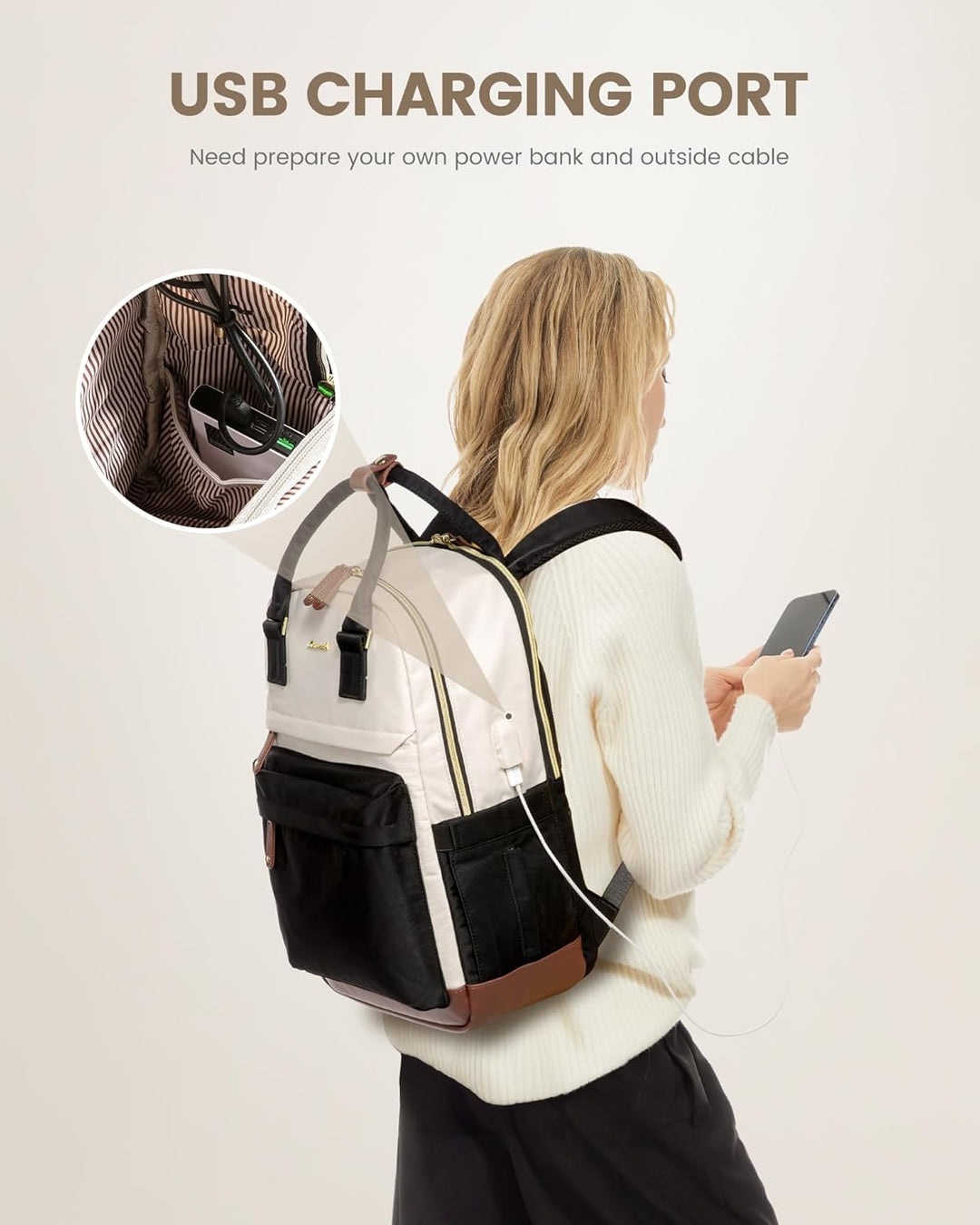 LOVEVOOK Mochila para laptop de viaje para mujer, bolsa antirrobo p...