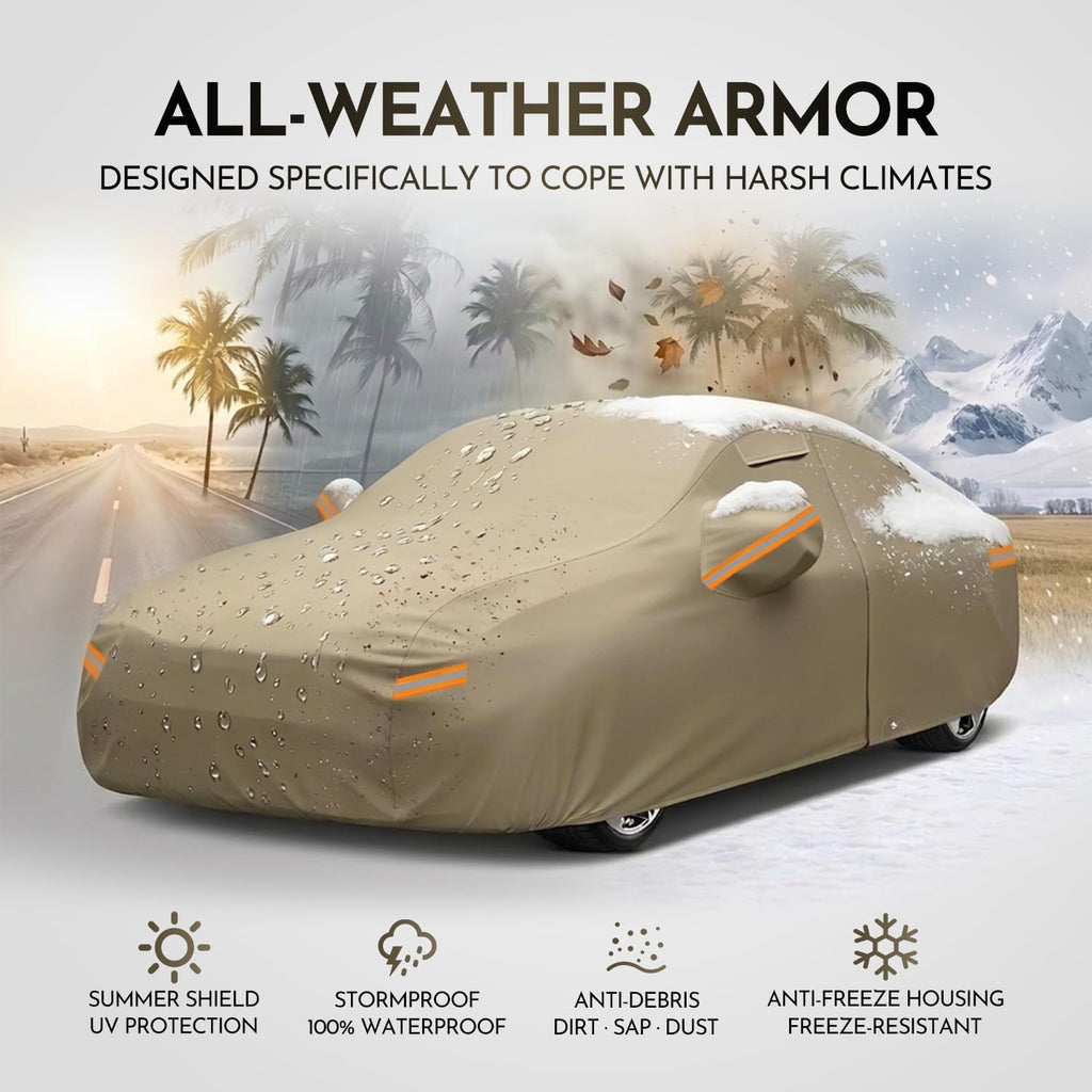 Kaugung Funda de automóvil de ajuste personalizado para BMW Serie 5 528i 530 530i 535i 540i M5 (1988-2026), resistente al agua, para todo tipo de clima, con cremallera para puerta del conductor
