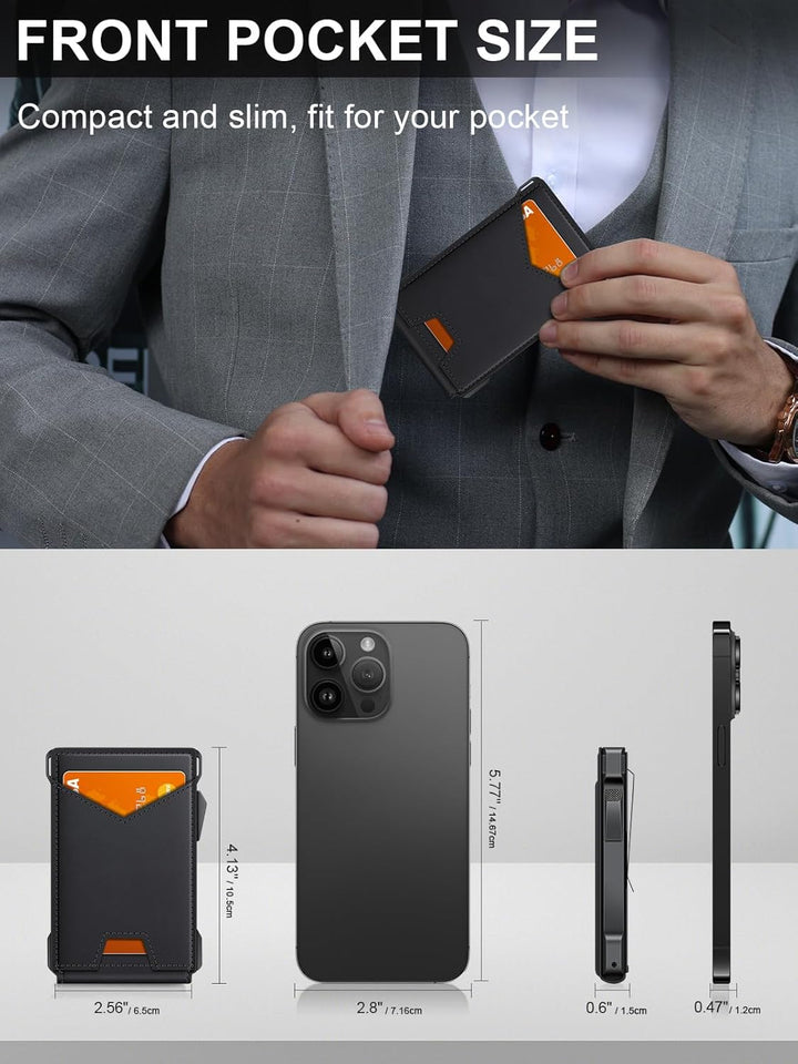 Cartera para hombre con RFID con 2 ventanas para identificación y c...