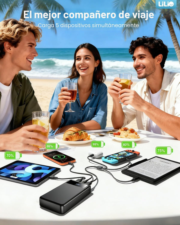 LILIO Cargador portátil, batería de 60,000 mAh, cargador de batería...