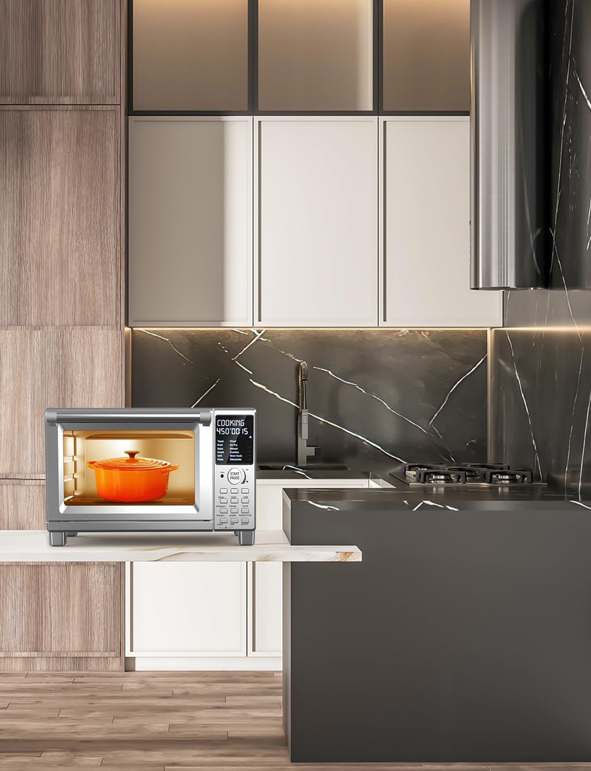 Horno tostador con freidora de aire Nuwave Bravo XL Pro, convección mejorada 100% Super Convection