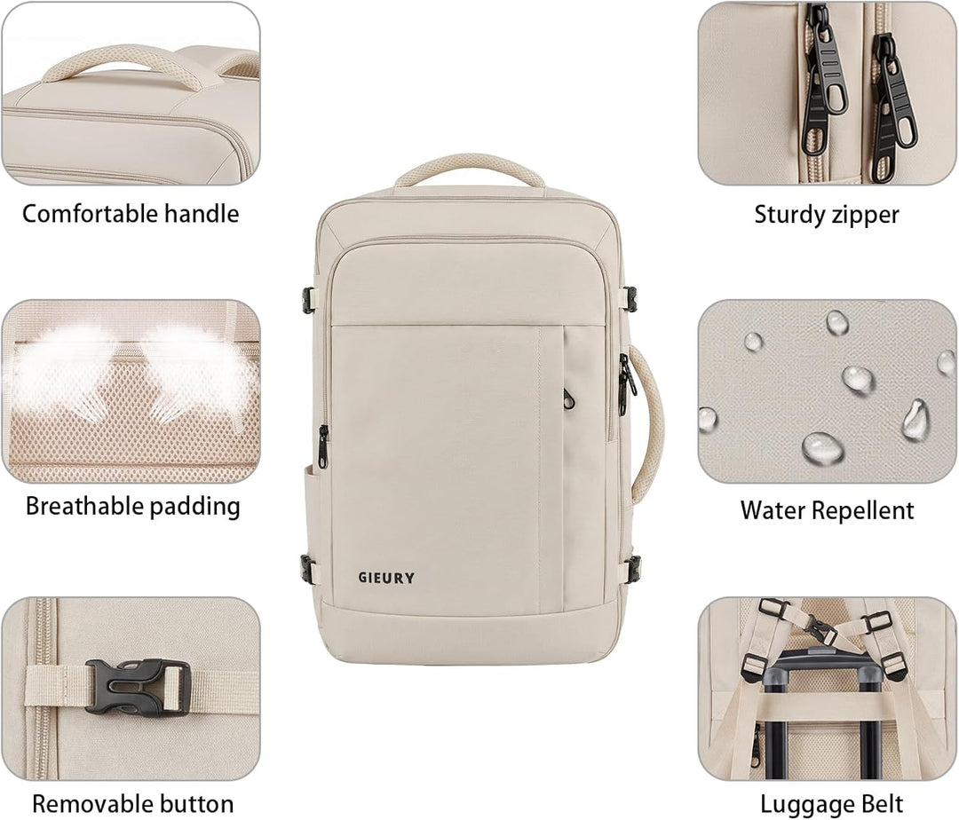 Gieury Mochila de viaje, mochila extragrande expandible de 50 litro...