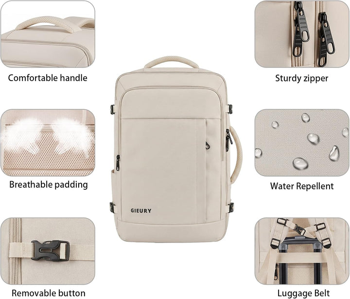 Gieury Mochila de viaje, mochila extragrande expandible de 50 litro...