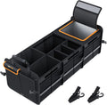 HEYTRIP Organizador grande de maletero con bolsa térmica integrada a prueba de fugas, 2 correas de sujeción, 4 divisores extraíbles, funda plegable, construido con tablero de PE de 2 mm
