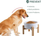 Cuenco de cerámica elevado o elevado para perros de razas pequeñas y medianas, cuenco de agua con soporte, plato de alimentación de mascotas pesado antideslizante de 6 pulgadas, 3.6 tazas