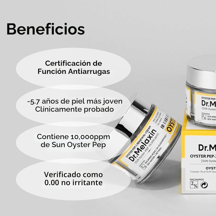Dr.Melaxin Oyster Pep3 Renewal Cream | Hidratante facial antienveje...