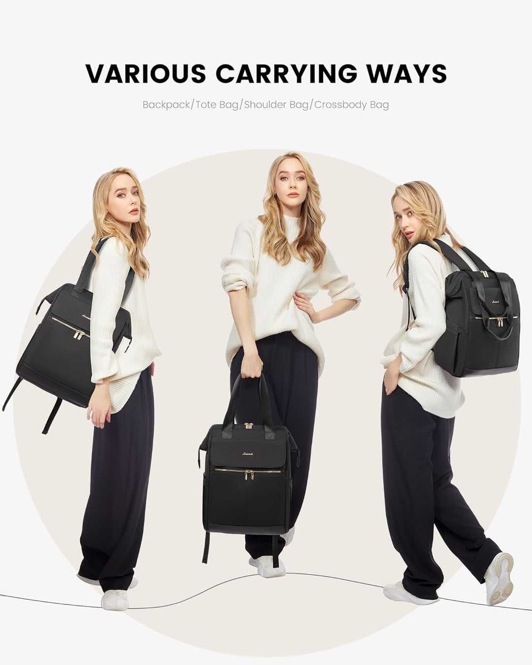 LOVEVOOK Mochila para laptop para mujeres, mochila de trabajo conve...