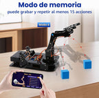 4DOF Kit de brazo robótico para niños compatible con Arduino IDE, programación ESP32 Kit de construcción de brazo robot inteligente STEM juguete educativo de escritorio con joystick y control de