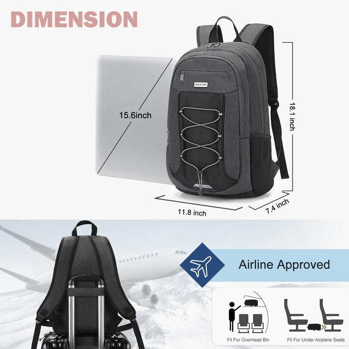 MAXTOP Mochila de viaje para laptop con puerto de carga USB, resist...