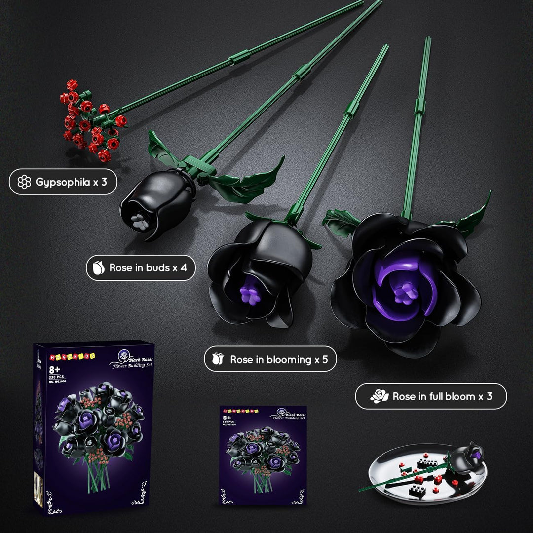 HOGOKIDS Juego de construcción de ramo de flores 15 rosas