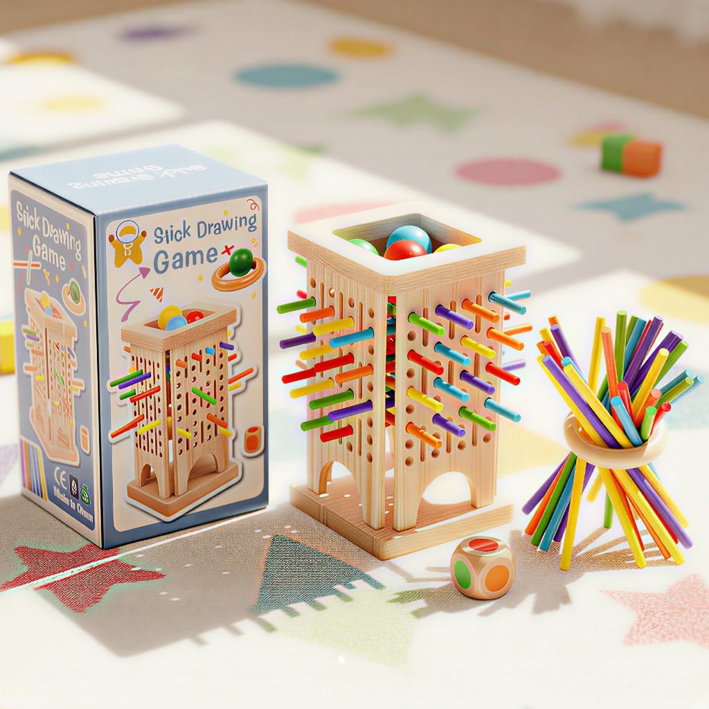 Juego de palos de madera 3 en 1 para niños juego de bola