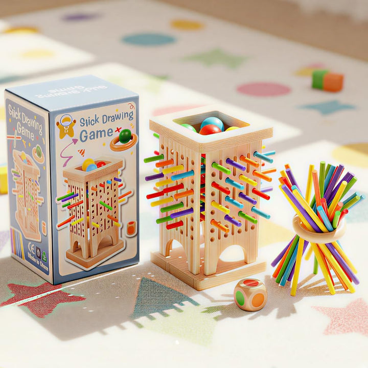 Juego de palos de madera 3 en 1 para niños juego de bola