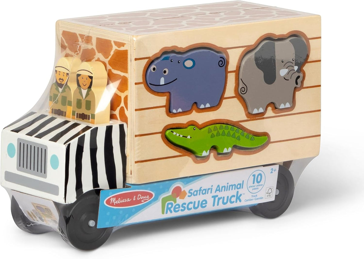 Camión de rescate de animales de Melissa & Doug, varias formas, Estándar, talla única , Rojo