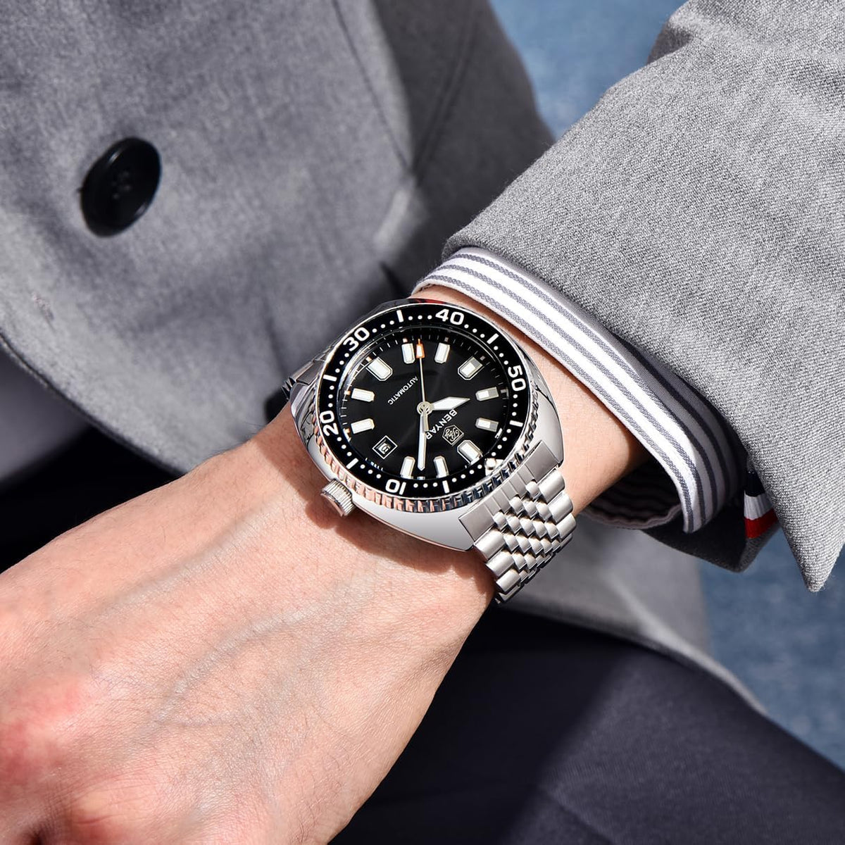 Relojes automáticos BENYAR para hombre, reloj mecánico analógico de acero inoxidable, impermeable hasta 50M, calendario, luminoso, relojes de pulsera de negocios para hombres