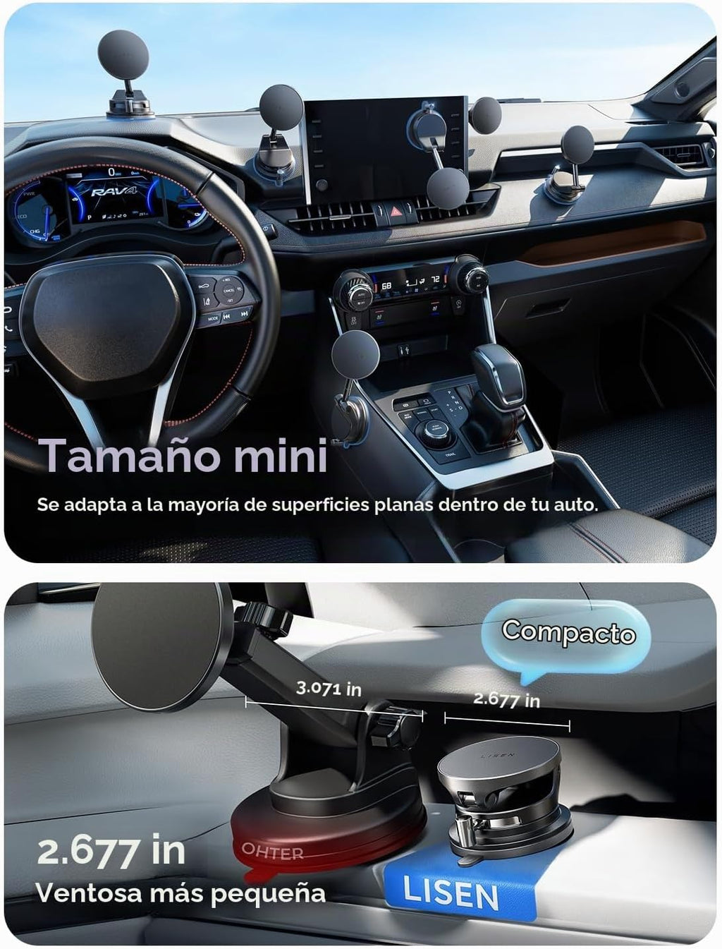 LISEN Cargador de coche Magsafe de 15 W para iPhone 18 Pro Max, cargador inalámbrico magnético para coche, soporte de teléfono con succión, soporte magnético de teléfono al vacío para Carfor iPhone 18