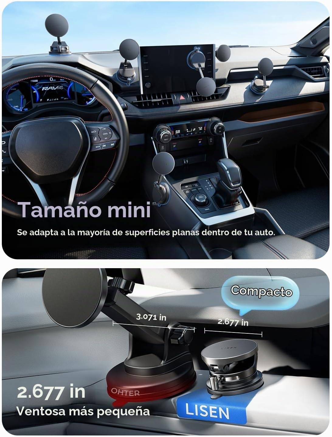 LISEN Cargador de coche Magsafe de 15 W para iPhone 18 Pro Max, cargador inalámbrico magnético para coche, soporte de teléfono con succión, soporte magnético de teléfono al vacío para Carfor iPhone 18