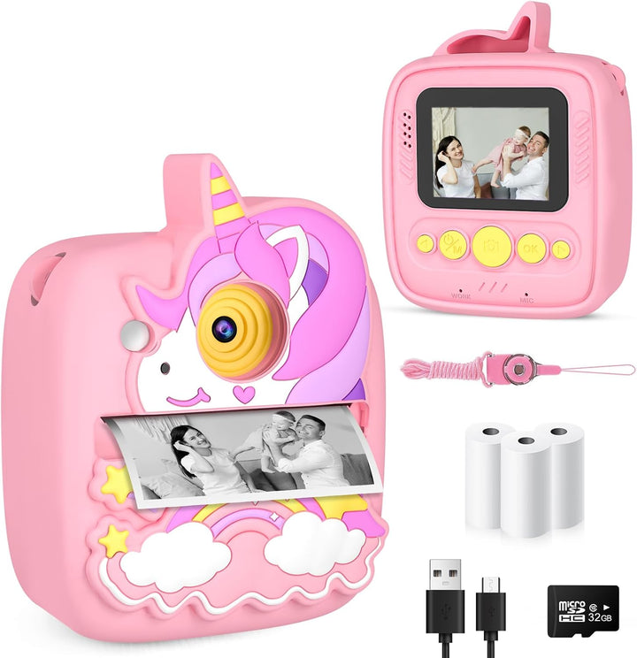 Cámara para niños con impresión instantánea, regalos de Navidad y c...