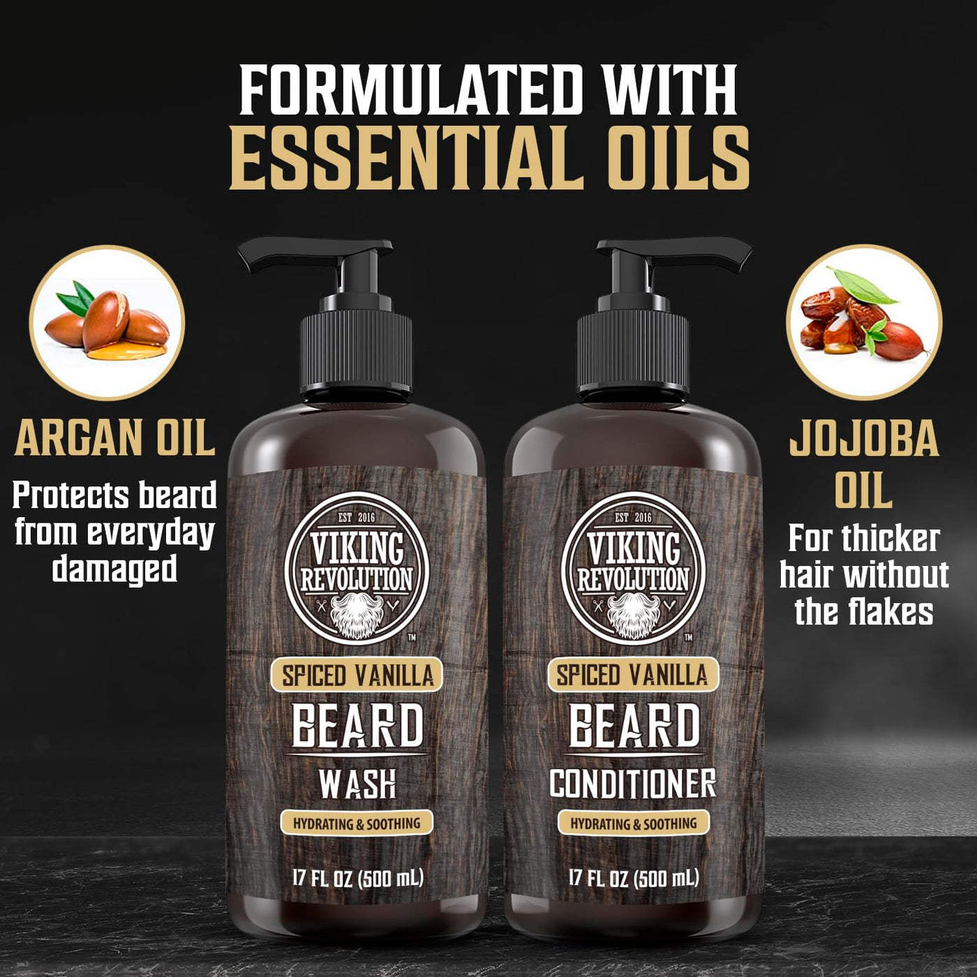 Viking Revolution Champú y acondicionador de barba para hombres con...