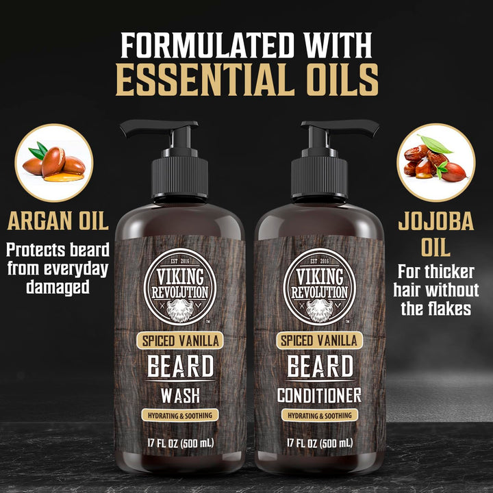 Viking Revolution Champú y acondicionador de barba para hombres con...