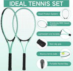4 raquetas de tenis para adultos recreativas para 4 jugadores, raqueta de tenis ligera de 27 pulgadas con 3 pelotas de tenis para entrenar principiantes con bolsa de transporte