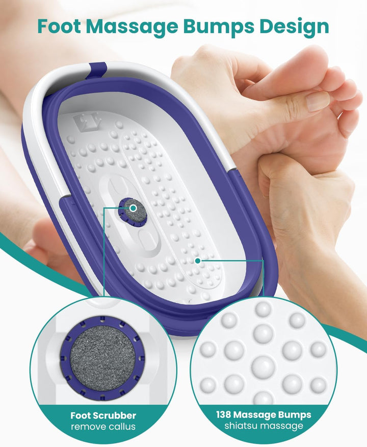 Nekteck Tina Plegable para Remojo de Pies con 138 Nodos de Acupresi...