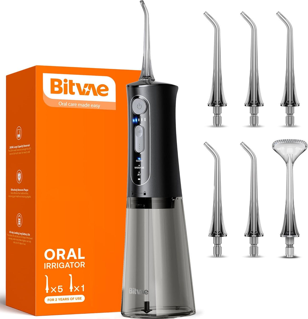 Bitvae - Irrigador dental de agua para dientes, púas de limpieza de...