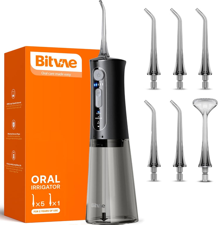 Bitvae - Irrigador dental de agua para dientes, púas de limpieza de...