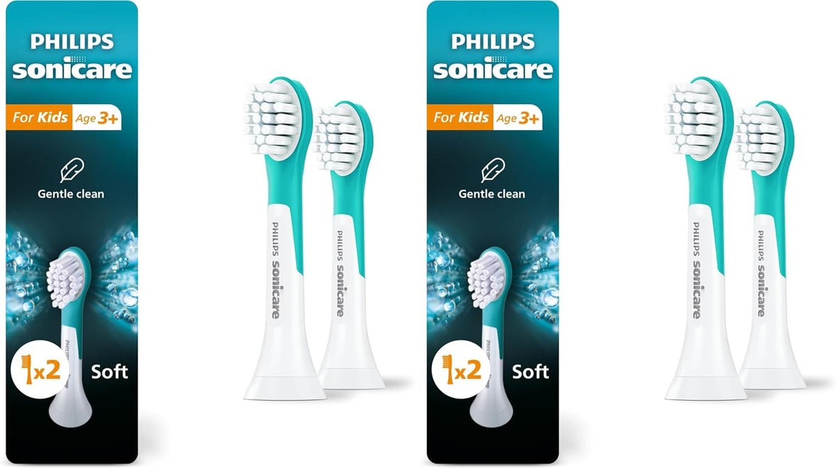 Philips Sonicare Cabezales de cepillo de dientes eléctricos de repuesto genuino HX6032, Niños 3+