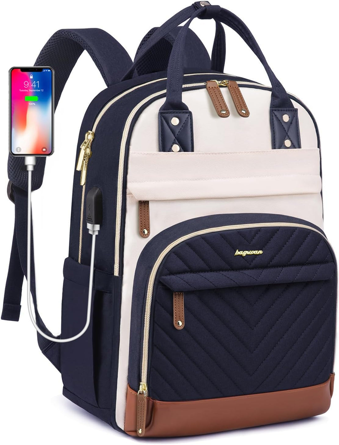 Mochila para laptop para mujer, se adapta a bolsa de laptop de 15.6...