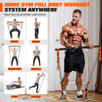 Kit de barra de pilates KUTIZE con bandas de resistencia, equipo de pilates de alta resistencia para hombres, bandas de entrenamiento con asas para piernas, cadera, espalda, brazo, abdominales, pecho