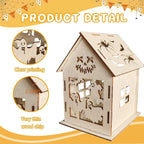 HABDJILTY Kit de manualidades de casas de madera para Halloween, 35 piezas