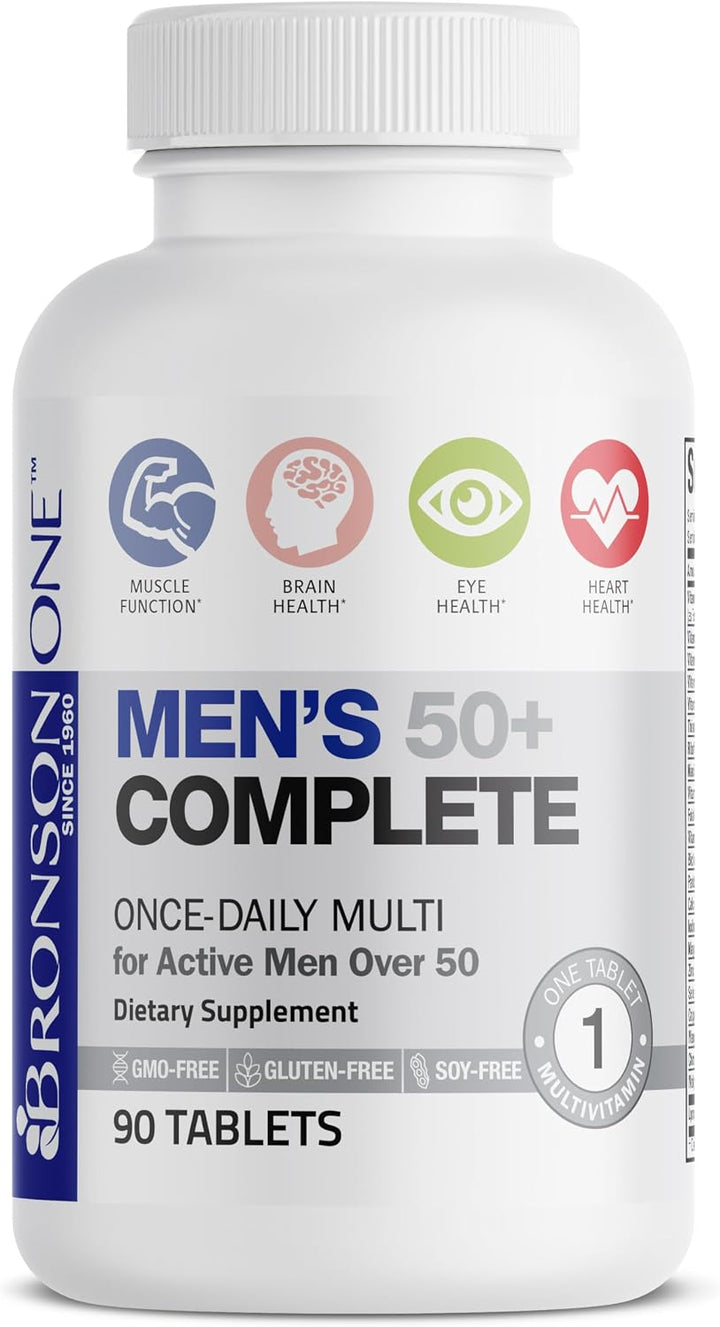 Bronson One Daily - Multivitamínico completo para hombre 50+, 90 ta...
