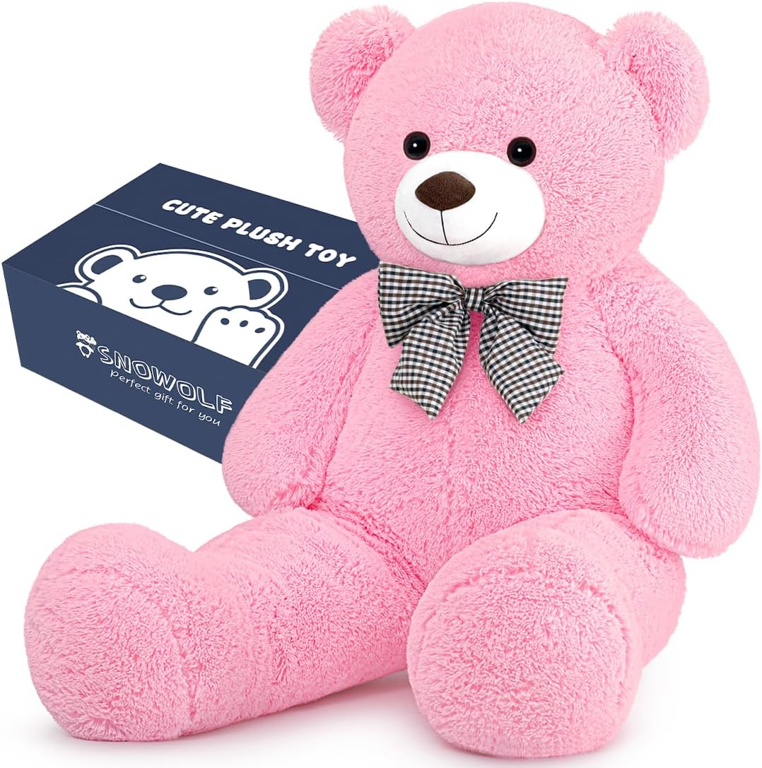 SNOWOLF Oso de Peluche Gigante Rosa de 47" Animales de Peluche...