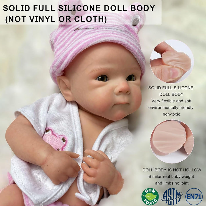 Gileutay Muñeca de Bebé de Silicona Realista de 12 Pulgadas de Cuer...