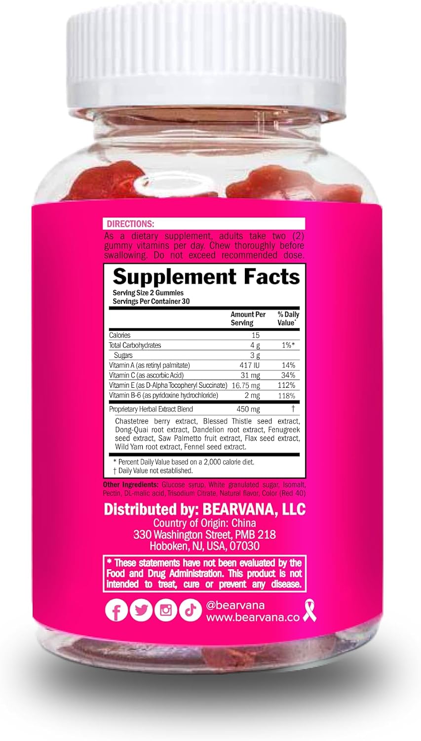 BEARVANA Gummies for You Herbal Pink - Suplemento para mujeres - De...