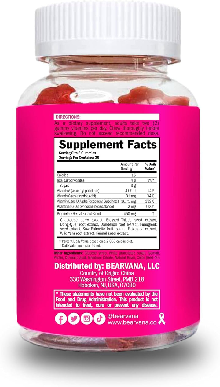 BEARVANA Gummies for You Herbal Pink - Suplemento para mujeres - De...