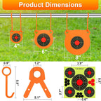 AR500 - Juego combinado de objetivos de acero, kit para colgar objetivos de Gong de 3/8 pulgadas, objetivos de Gong para colgar al aire libre con 10 objetivos de papel, kit completo de acero AR500 apto para conducto EMT OD de 1 pulgada (sin tubo metálico)